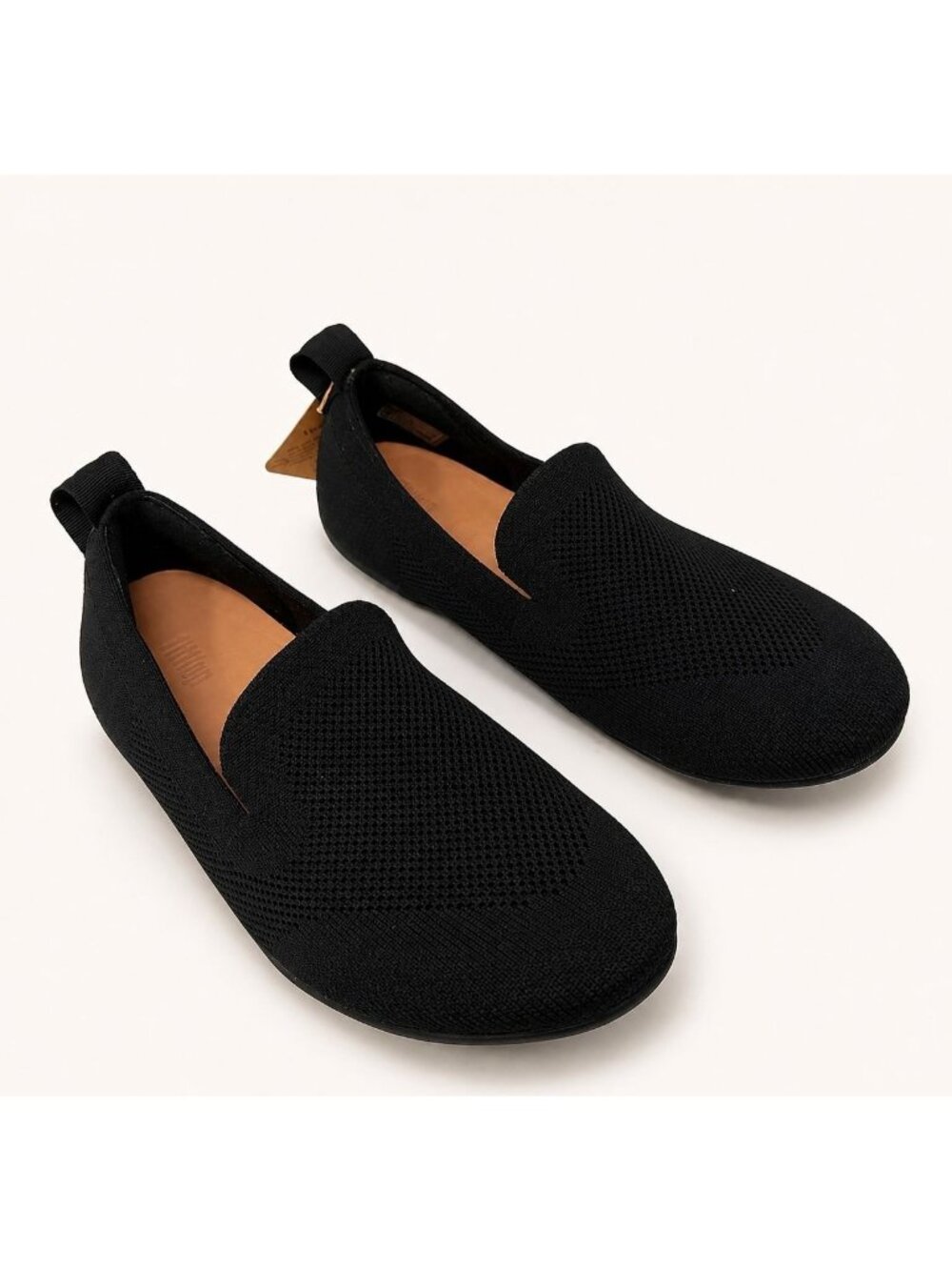 FitFlop Allegro Supportive All Black Multi Knit Comfort Loafers Flats Womens 6